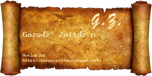 Gazsó Zoltán névjegykártya